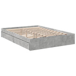 Bed Frame with Drawers without Mattress Concrete Grey 135x190 cm Double 3280695