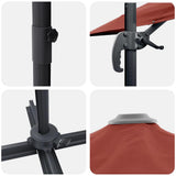 Umbrella Terracotta 351 x 250 x 260 cm Polyester and Aluminium 42003350