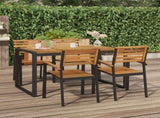 Stackable Garden Chair Set of 4 Brown, Black 362015