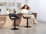 Set of Two Faux Leather Bar Stools - Black T3398P423525