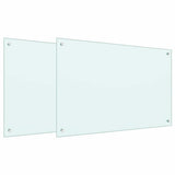 Kitchen Backsplash 2 pcs White 90 x 60 cm Tempered Glass 3415421