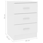 ZNTS Bedside Cabinets 2 pcs White 38x35x56 cm Engineered Wood 800451