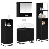 Bathroom Furniture Set 4 pcs Black Oak Engineered Wood 3402511