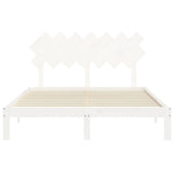 Bed Frame without Mattress White King Size Solid Wood Pine 3193732