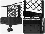 Raised Bed with Trellis and Roof Black 163 x 40 x 129 cm PP 3423105