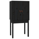 Highboard Black 60x40x120 cm Solid Wood Pine 821748