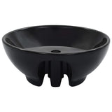 Wash Basin with Overflow 46.5x18 cm Ceramic Black 143904