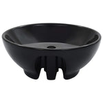 ZNTS Wash Basin with Overflow 46.5x18 cm Ceramic Black 143904