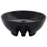 ZNTS Wash Basin with Overflow 46.5x18 cm Ceramic Black 143904