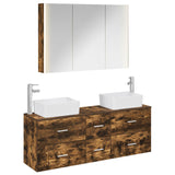 Bathroom Furniture Set 4 pcs Smoked Oak 3406867