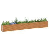 Garden Raised Bed Light Brown 582 x 50 x 68 cm Galvanised Steel 42017357