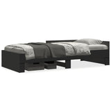 Bed Frame without Mattress Black 75x190 cm Small Single Engineered Wood 849594