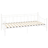 ZNTS 284668 DayBed Frame without Mattress White Metal 90x200 cm