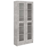 Vitrine Cabinet Concrete Grey 82.5x30.5x185 cm Engineered Wood 802772