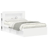 Headboard Cabinet with Storage White Engineered Wood 8001255