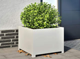 Garden Planter White 50x50x50 cm Steel 851214