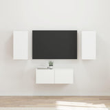 TV Cabinet Set Wall-mounted 6 pcs White Engineered Wood 3409060