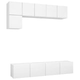 5 Piece TV Cabinet Set White Engineered Wood 3078693