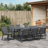 Garden Dining Set 9 pcs Black Poly Rattan 3378830