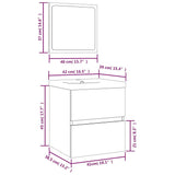 Bathroom Sink Cabinet with Basin and Mirror Sonoma Oak 3114173