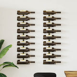 Wall-mounted Wine Racks for 18 Bottles 2 pcs Black Iron 289562