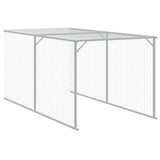 Chicken Cage with Run Light Grey 117x405x123 cm Galvanised Steel 3189074