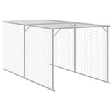 Chicken Cage with Run Light Grey 117x609x123 cm Galvanised Steel 3189075