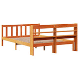 Bed Frame with Headboard without Mattress Wax Brown 140x200 cm 3306598