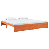 Bed Frame Wax Brown 200 x 200 cm Solid Pine Wood 864028