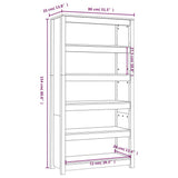 Book Cabinet Black 80x35x154 cm Solid Wood Pine 821693