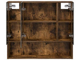 Bathroom Mirror Cabinet with Shelf Smoked Oak 60 x 14.5 x 70 cm 889187