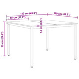 Dining Table Natural 110 x 110 x 75 cm Solid Pine Wood 892787