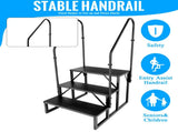RV Step 3 Step Ladder, RV Step with Handrails, Heavy Duty RV Stairs with Anti-Slip Pedal Hot Tub 91120052