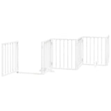 Dog Gate with Door Foldable 6 Panels White 300 cm Poplar Wood 352181