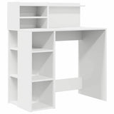 Desk with Shelf White 90 x 48 x 101.5 cm Engineered Wood 869522