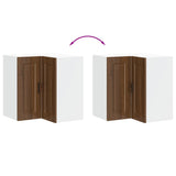 Kitchen Wall Corner Cabinet "Porto" Brown Oak Engineered Wood 854104