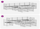 Outdoor Sofa Set 9 pcs White 59 x 59 x 37 cm Solid Acacia Wood 3392054
