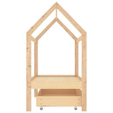 Kids Bed Frame with a Drawer Solid Pine Wood 70x140 cm 322136