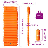 Self Inflating Camping Mattress with Pillow 1-Person Orange 4007119