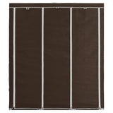 282454 Wardrobe with Compartments and Rods Brown 150x45x175 cm Fabric