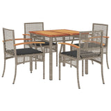 Garden Dining Set Grey PE Rattan 4 Seater 3213570