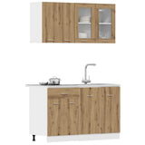 4 Piece Kitchen Cabinet Set Lyon Artisan Oak Engineered Wood 3328574