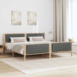 Bed frame Brown and dark grey 200 x 200 cm Solid pine wood 3394299
