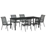 Garden Dining Set 7 pcs Black Powder-Coated Steel 3379140