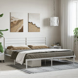 Metal Bed Frame without Mattress with Headboard White 180x200cm 352372