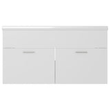 Sink Cabinet with Built-in Basin White Engineered Wood 3070838
