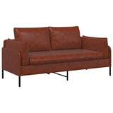 2-Seater Sofa Shiny Brown 188 x 81 x 89 cm Faux Leather 42048628
