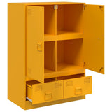 Highboard Mustard Yellow 67x39x95 cm Steel 841808
