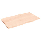 Table Top 100x60x2 cm Untreated Solid Wood Oak Live Edge 363887