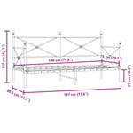 Day Bed without Mattress White 75x190 cm Steel 4104679